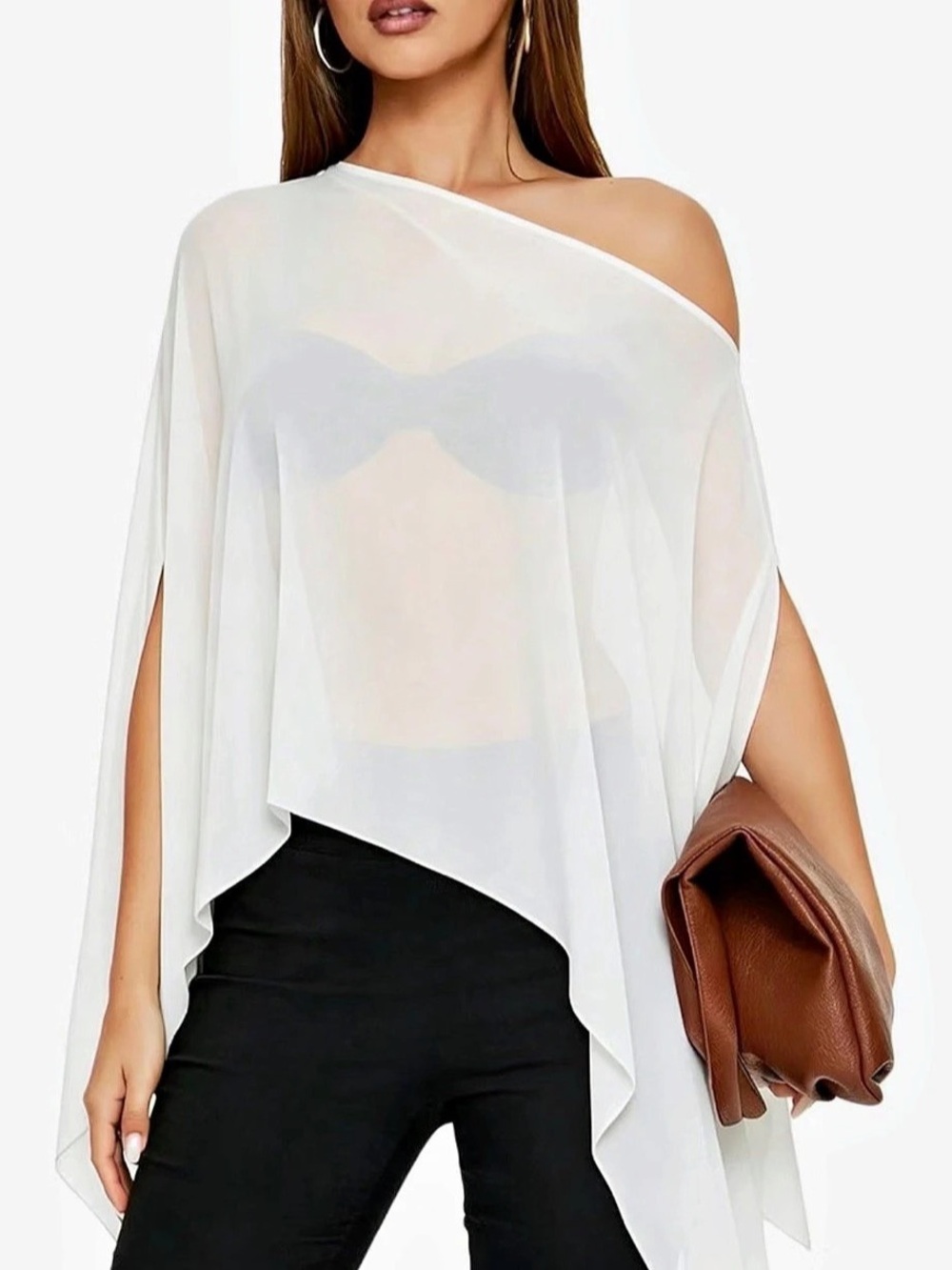 White Sheer Cape / Poncho
